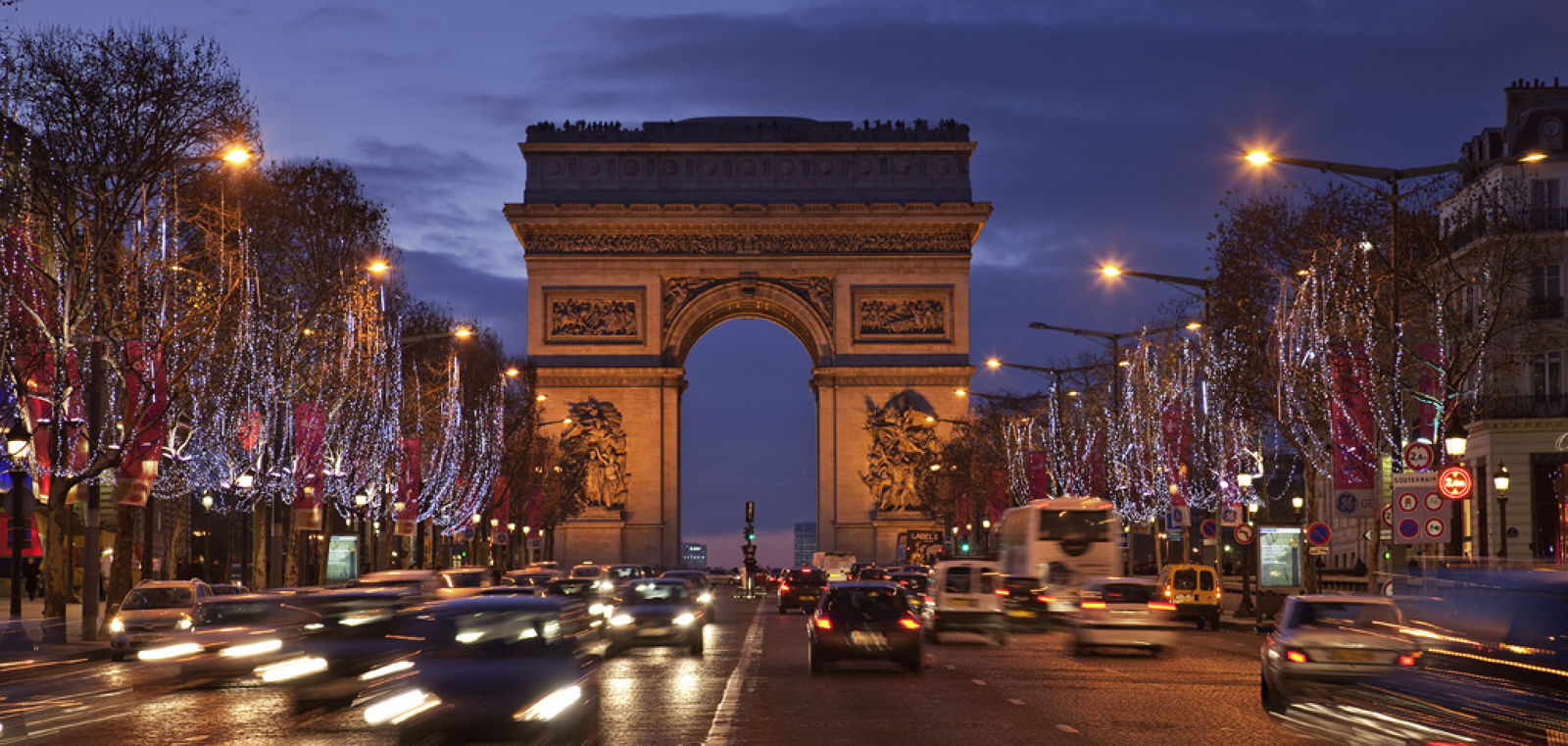 Arc de Triomphe by night Paris France