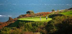 Golf sea Wales pano